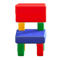 つみきチェアのカラフルの画像