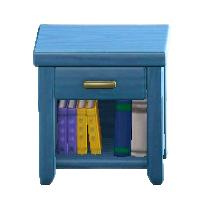 もくせいサイドテーブルのブルーの画像