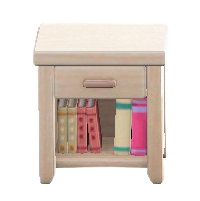 もくせいサイドテーブルのホワイトウッドの画像