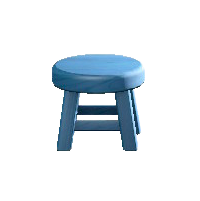 もくせいスツールのブルーの画像