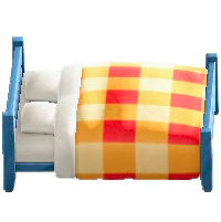 もくせいダブルベッドのブルーの画像