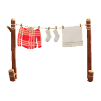 ものほしロープのレッドチェックの画像