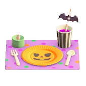 ハロウィンテーブルセッティングのオレンジの画像