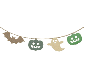 ハロウィンなガーランドのグリーンの画像
