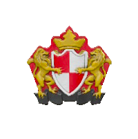 エンブレムなドアプレートのレッド＆ホワイトの画像