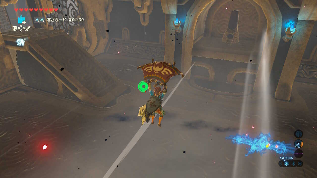 パラセールで飛ぶ