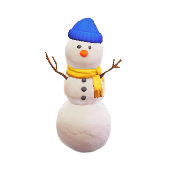 3だんゆきだるまのブルーの画像