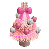 テーブルクリスマスツリーのピンクの画像