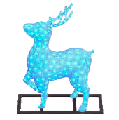 トナカイのイルミネーションのブルーの画像