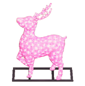 トナカイのイルミネーションのピンクの画像