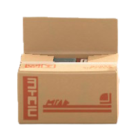 ダンボールチェアのラベルつきの画像