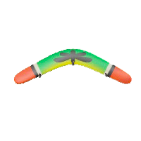 ブーメランのグリーン＆オレンジの画像