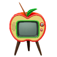 リンゴのテレビの赤リンゴの画像