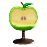 リンゴのチェアの青リンゴの画像