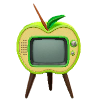 リンゴのテレビの青リンゴの画像