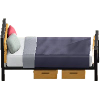 アイアンウッドベッドのネイビーの画像