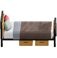 アイアンウッドベッドのブラウンの画像