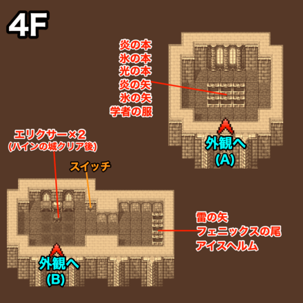 アーガス城4F：ピクセルマップ