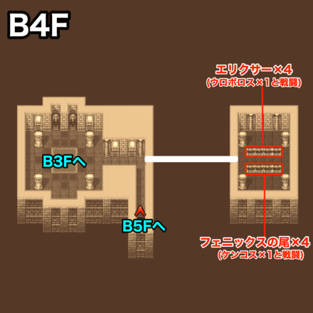 サロニアの地下迷宮B4F：ピクセルマップ