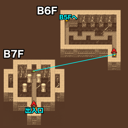 サロニアの地下迷宮B7FB6F：ピクセルマップ