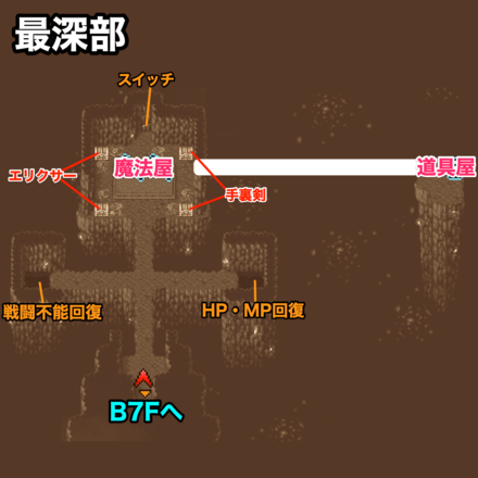 禁断の地エウレカ最深部：ピクセルマップ