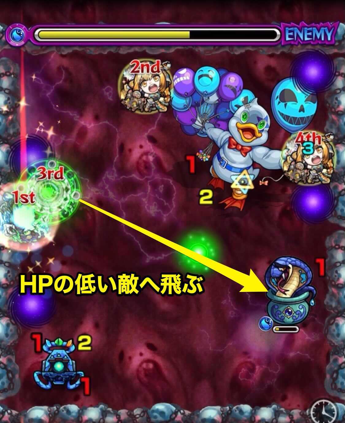 全敵分裂弾 軌道