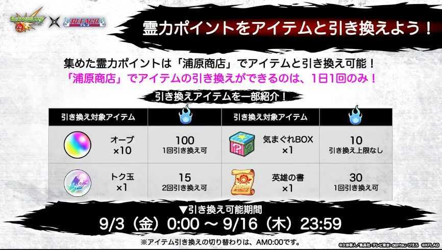 霊力ポイントでアイテムを引き換え