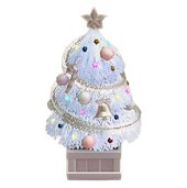 かわいいクリスマスツリーのホワイトの画像