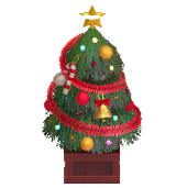 かわいいクリスマスツリーのレッドの画像