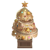 かわいいクリスマスツリーのゴールドの画像