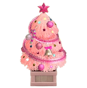 かわいいクリスマスツリーのピンクの画像