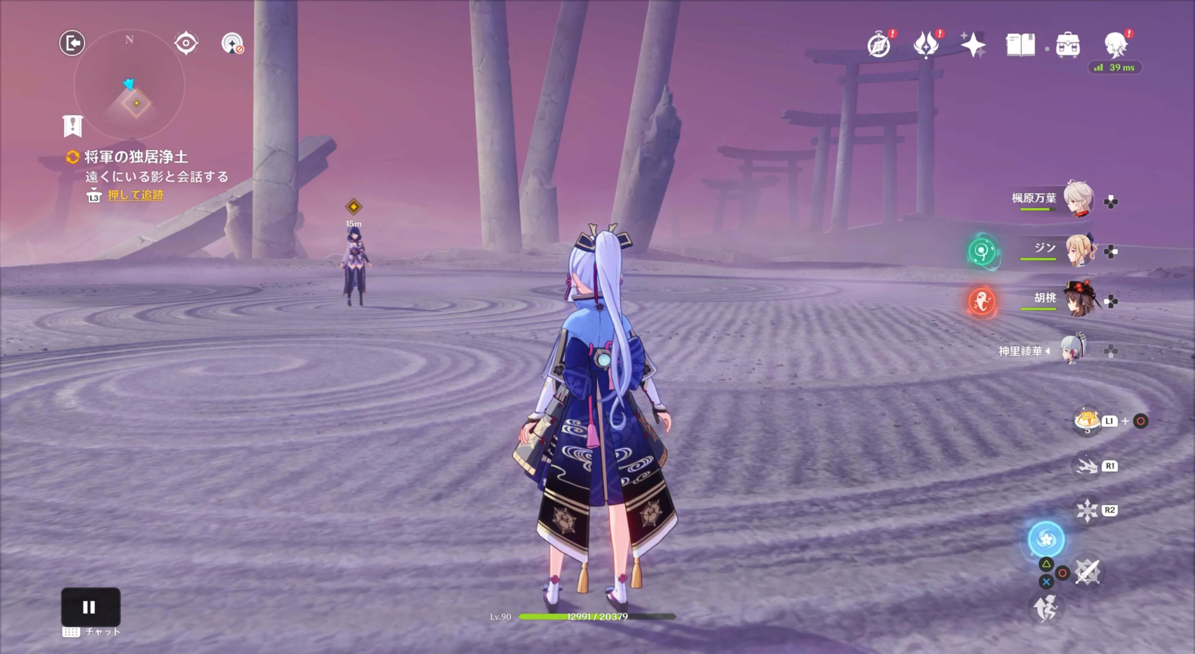 遠くにいる影と会話