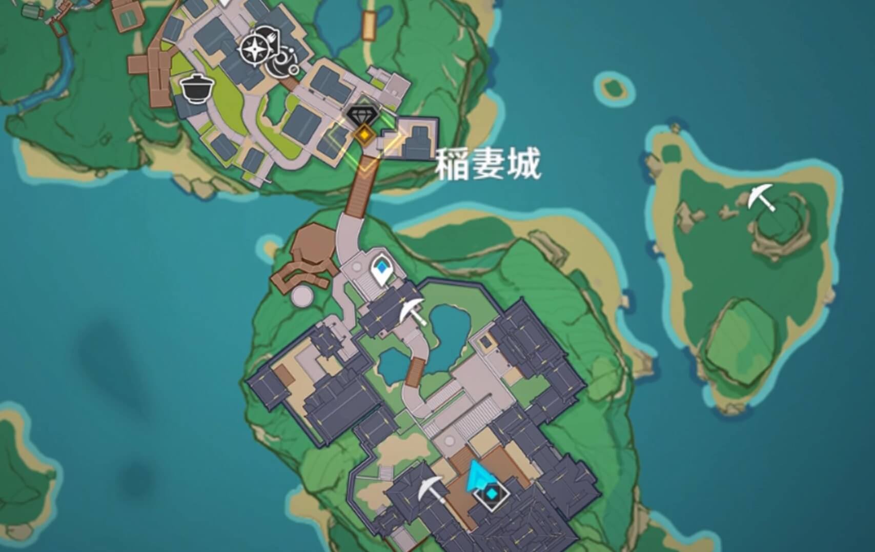 影と共に街を散策