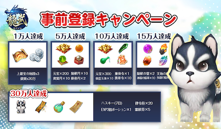 龍武モバイル 事前報酬