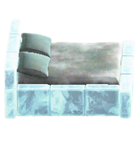 こおりのベッドのグレーの画像