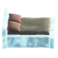 こおりのベッドのダークブラウンの画像