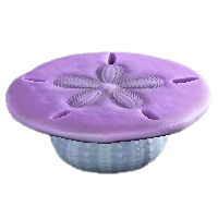 かいがらのテーブルのパープルの画像