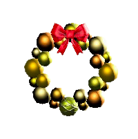 オーナメントのリースのゴールドの画像