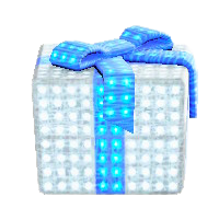 プレゼントのイルミネーションのホワイト×ブルーリボンの画像