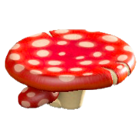 キノコのテーブルのあかキノコの画像