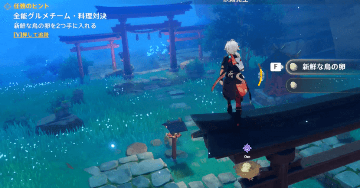 新鮮な鳥の卵を2つ取る