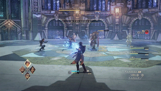 複数の青い玉を飛ばすミサイル攻撃