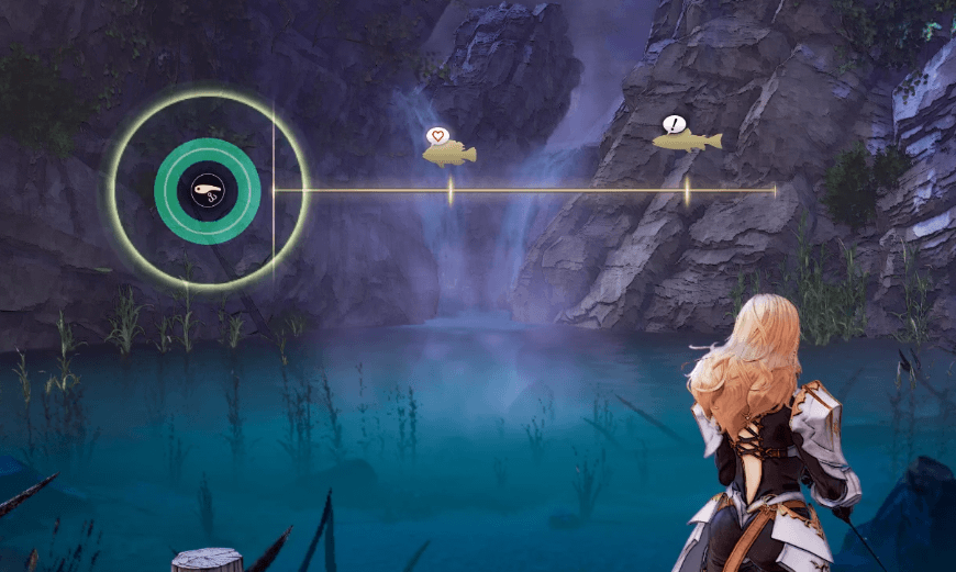 3つのボタンの組み合わせで魚を誘う