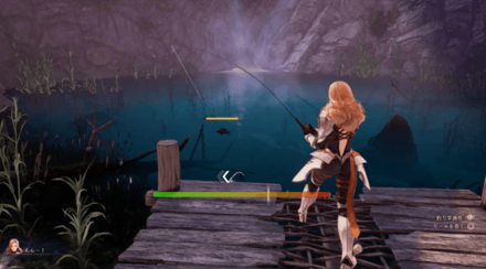 魚をいなしながら釣り上げる