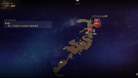 アダン遺跡のフクロウのマップ