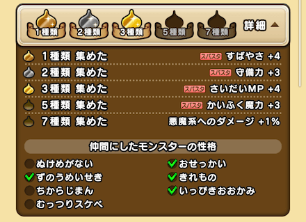 性格の種類を集めて職業ステータス強化