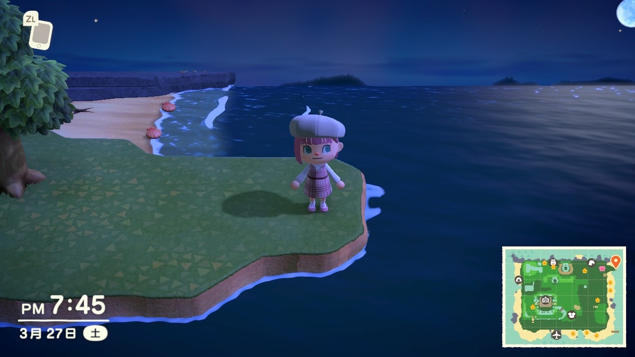 下を向いている