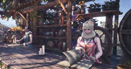 MHWのアステラ集会所の受付嬢