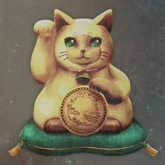金色招き猫画像