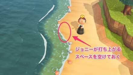 貝殻などを置いて出現場所を固定できる